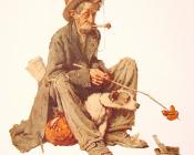 诺曼 洛克威尔 : Hobo and Dog